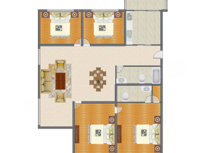 4室1厅 146.00平米
