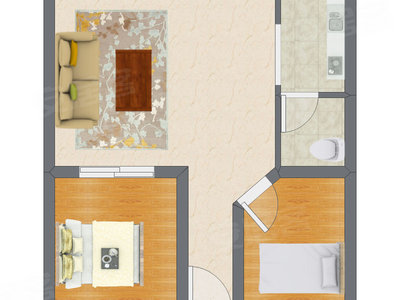 2室1厅 59.39平米户型图