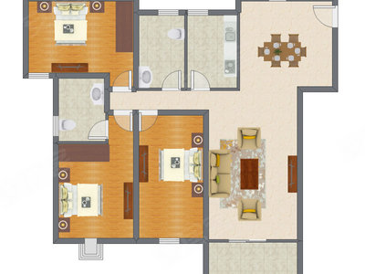 3室2厅 160.60平米