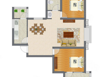 2室2厅 94.21平米