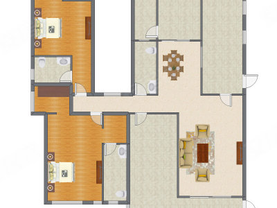 2室2厅 168.00平米