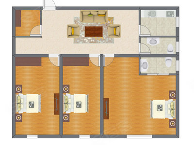 3室1厅 102.57平米