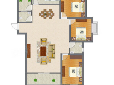 3室2厅 97.02平米