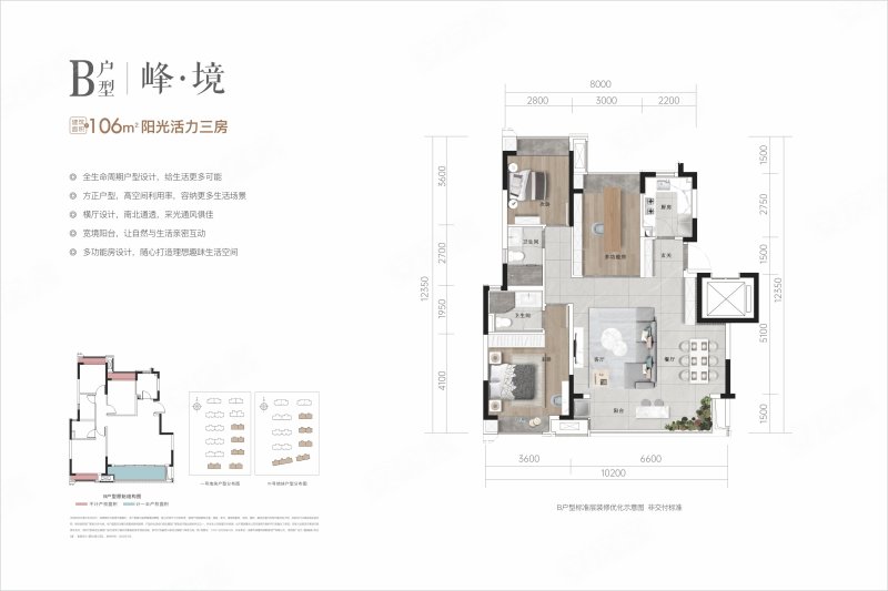 华润置地昆仑御拾光谷3室2厅2卫106㎡南170万