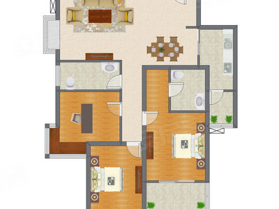3室2厅 127.36平米