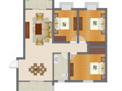 3室2厅 85.21平米