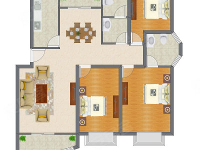 3室1厅 95.42平米