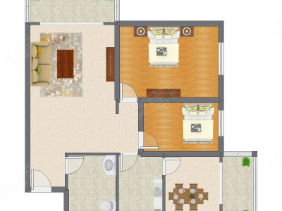2室2厅 111.60平米