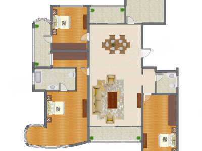 3室2厅 229.00平米户型图