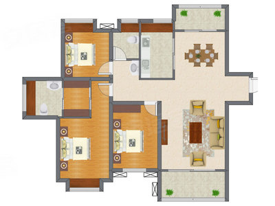 3室2厅 141.74平米