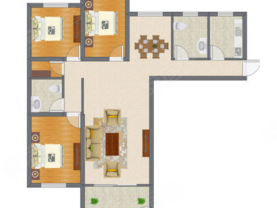 3室2厅 137.80平米