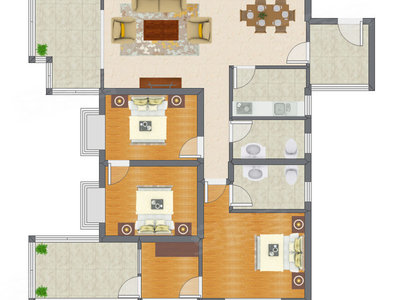 3室2厅 117.84平米
