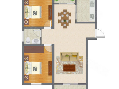 2室2厅 110.50平米户型图