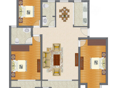 3室2厅 145.11平米