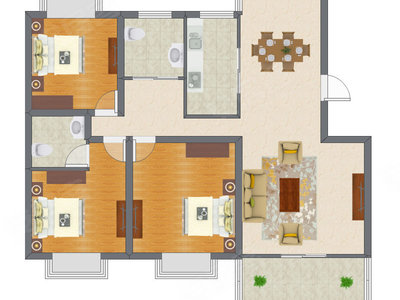3室2厅 95.05平米