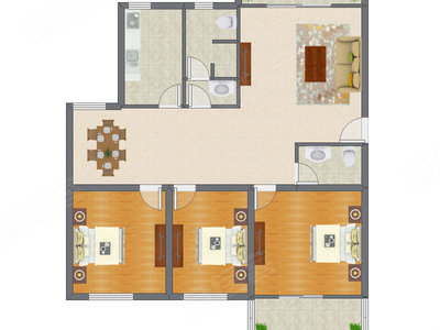 3室2厅 137.76平米户型图