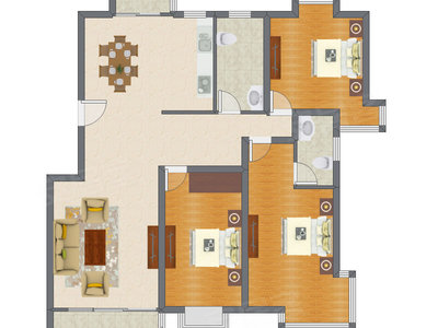 3室2厅 150.64平米