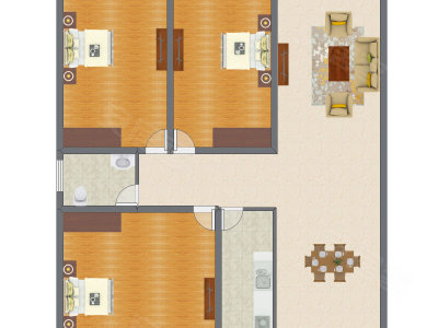 3室2厅 162.50平米