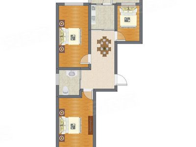 3室1厅 80.15平米