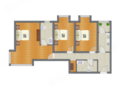 3室1厅 101.99平米