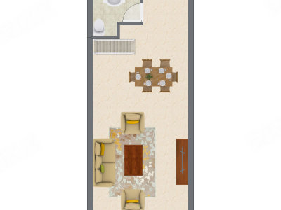 2室2厅 38.54平米户型图