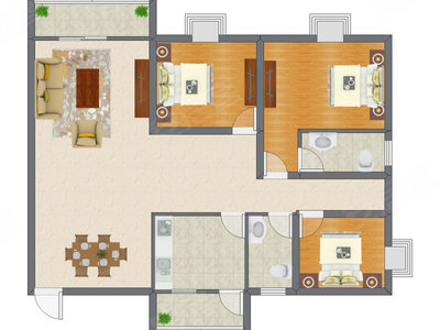 3室1厅 120.56平米