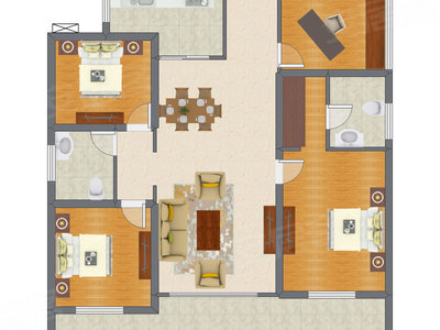 4室2厅 143.00平米