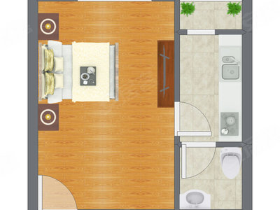 1室0厅 36.76平米
