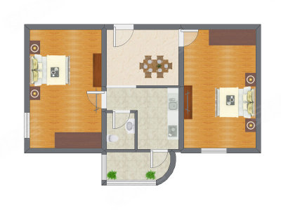 2室1厅 78.00平米