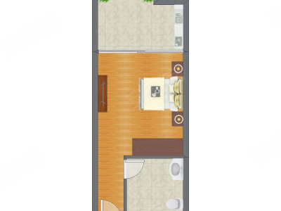 1室0厅 52.19平米户型图
