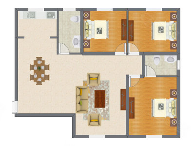 3室2厅 97.42平米