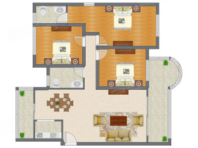 3室2厅 146.73平米户型图