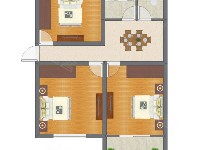 3室1厅 59.83平米