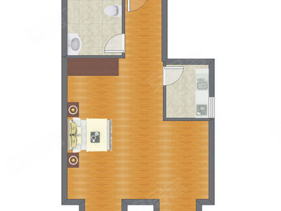 1室0厅 69.96平米户型图