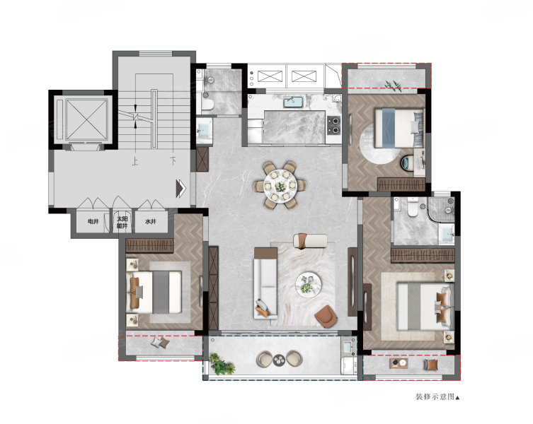 建发·檀府3室2厅118㎡250万二手房图片