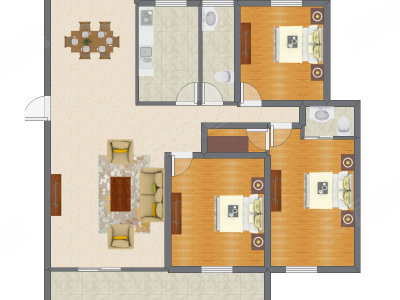 3室2厅 146.62平米