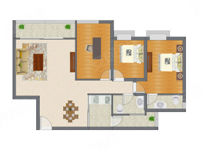 3室2厅 116.58平米户型图