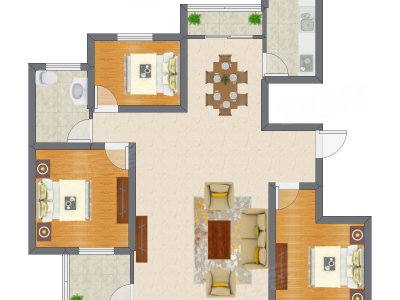 3室2厅 130.98平米