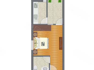 1室0厅 40.50平米户型图