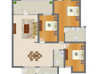 3室2厅 124.60平米