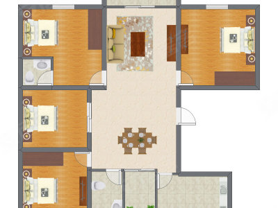 4室2厅 112.61平米