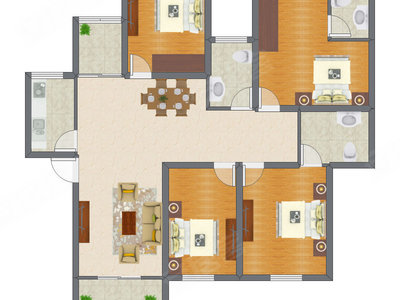 4室1厅 104.34平米
