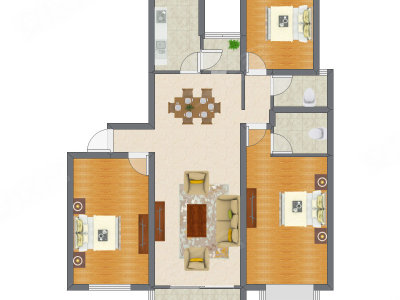 3室2厅 123.51平米