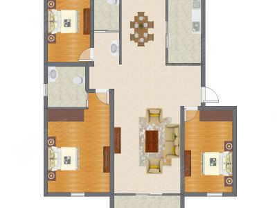 3室2厅 121.37平米