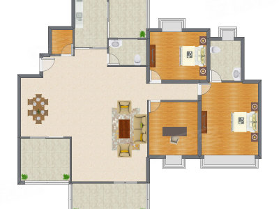 3室2厅 226.00平米户型图