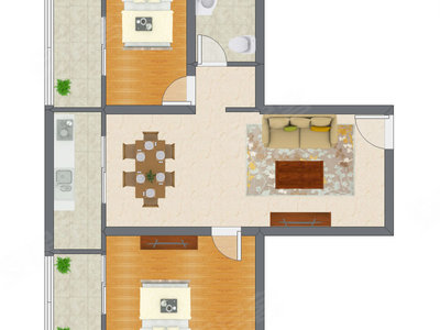2室2厅 81.75平米