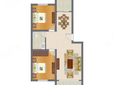 2室2厅 98.57平米