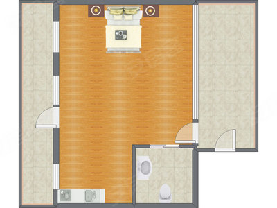 1室0厅 68.37平米户型图