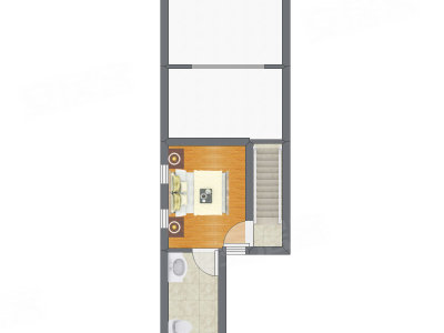 1室1厅 70.88平米户型图