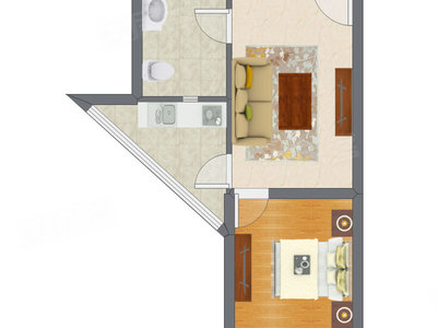 1室1厅 54.00平米户型图
